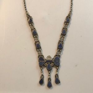 Lapis Antique Tribal Bedouin Festival Bohemian Necklace
